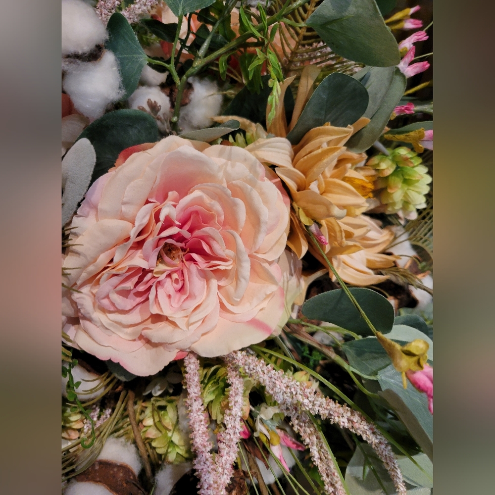 Faux Flower Bridal Bouquet Cascading Loose Organic Boho Style - Picture 6 of 10